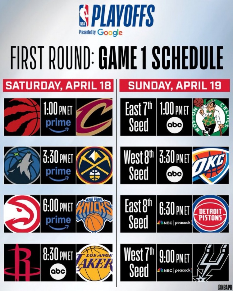 半岛体育APP-首轮G1赛程出炉：19日1点骑士首战 8点30火箭vs湖人 20日雷刺亮相